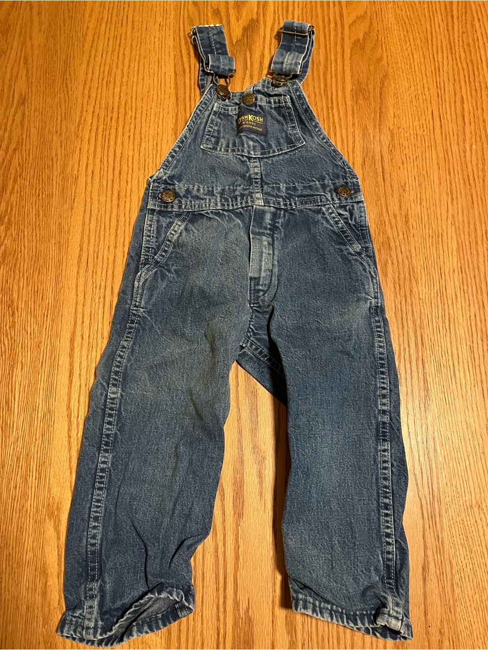 Vintage Oshkosh B’gosh Toddler 3T Denim Bubble Vestbak Bib Overalls Classic